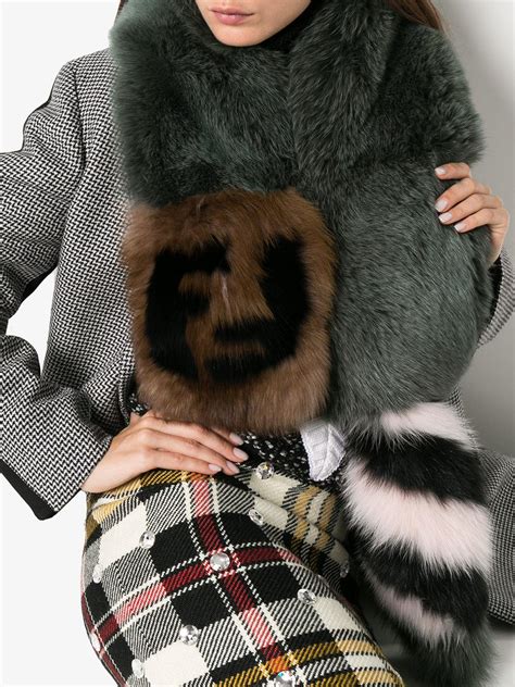 fendi ff logo fur scarf